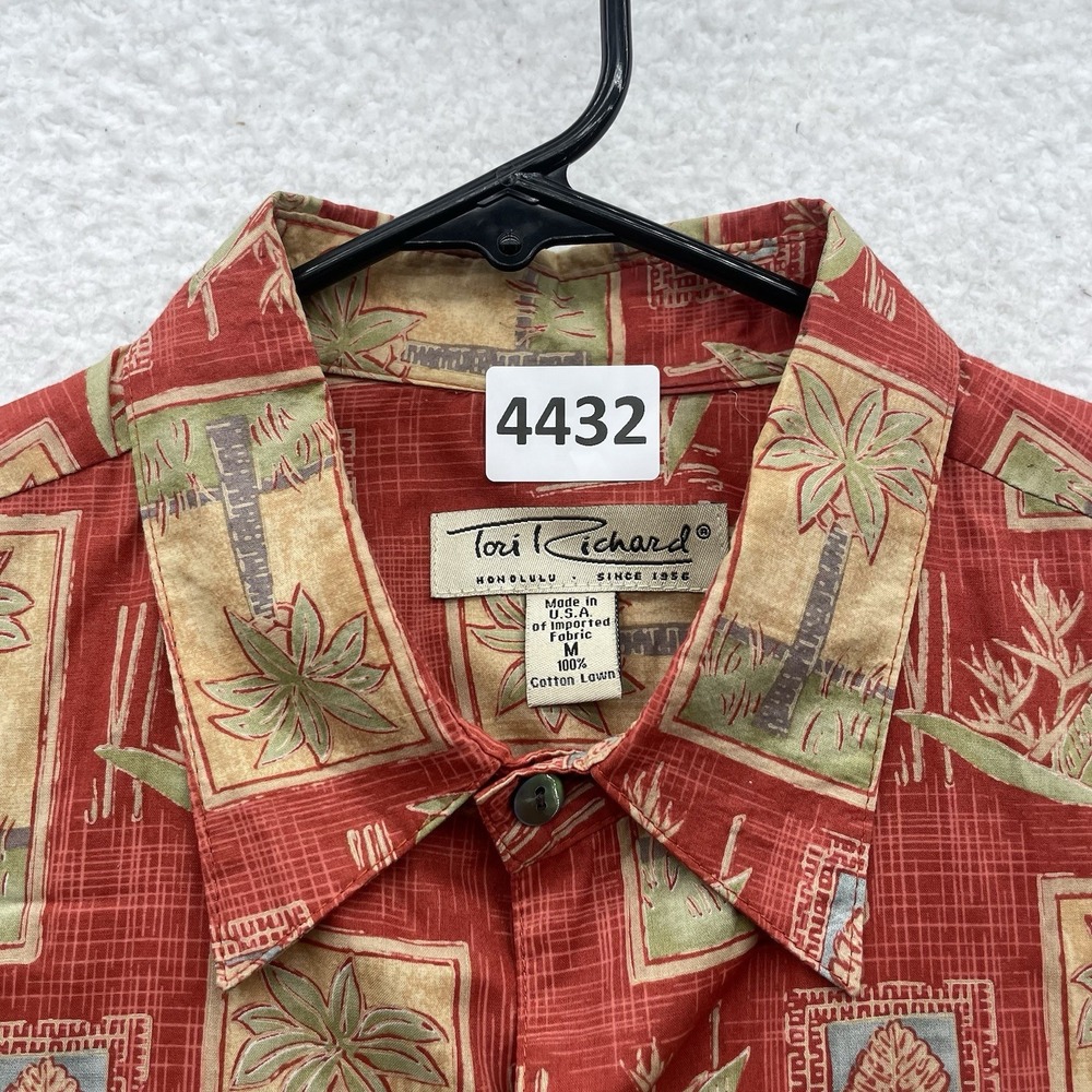 VTG Tori Richard Hawaiian Camp Shirt Mens Medium M Cotton Lawn Tropical AOP USA - Picture 8 of 8
